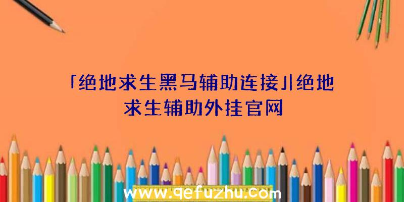 「绝地求生黑马辅助连接」|绝地求生辅助外挂官网